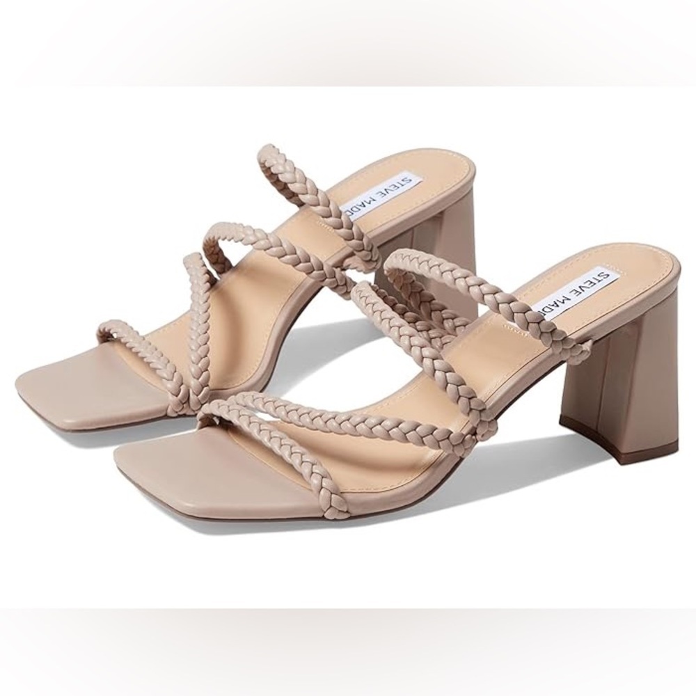 Steve Madden Braided Strap Heels - Cream
